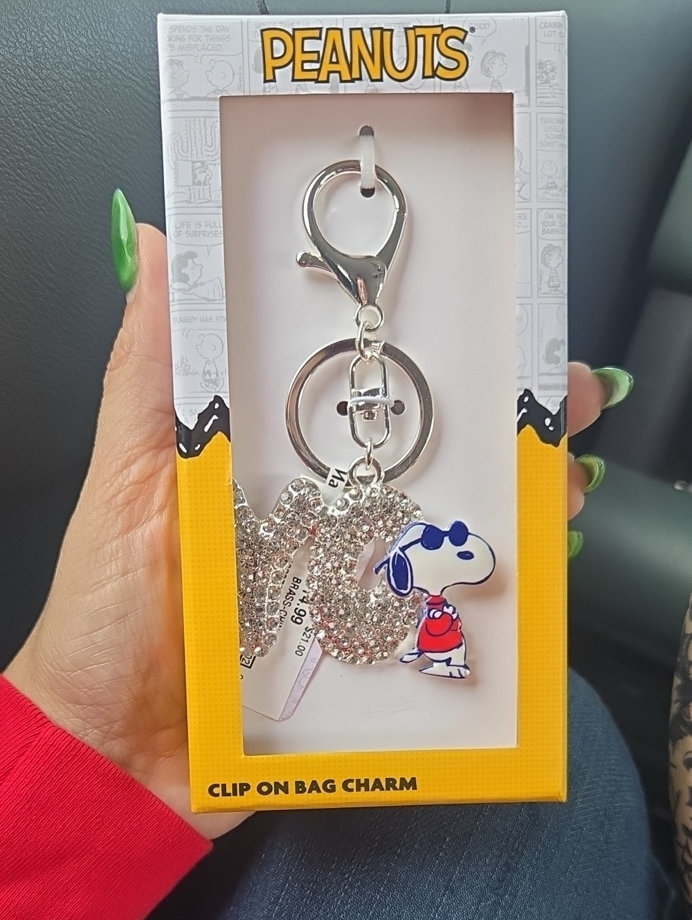 Peanuts Snoopy Silver Rainbow Keychain Bag Charm